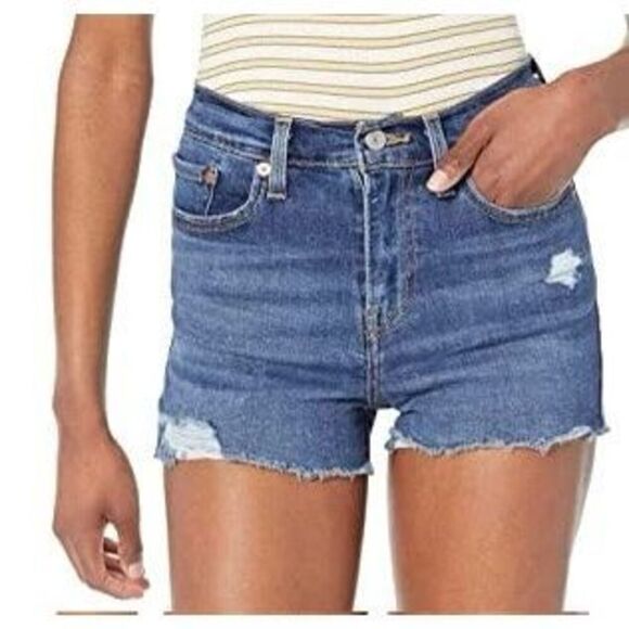 Levi's Women's Denim Shorts Chelsea - Chelsea When Frayed-Hem High-Waist Denim S - Picture 1 of 3
